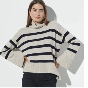 The Reset by R Label Magic mock neck sweater stripe